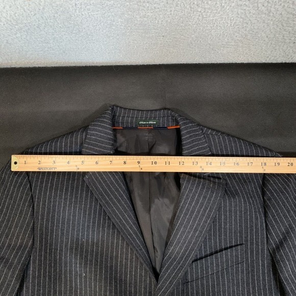 J Crew Men's Gray Pinstripe Wool Legacy 3 Button Blazer Jacket Sportcoat 42L EUC - Picture 6 of 9